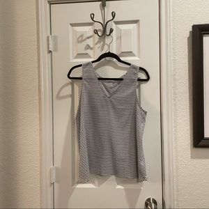 Stripe Back Button Up Tank